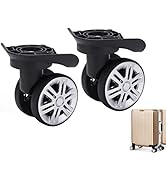 Natudeco 2Pcs A19 Luggage Porous Wheels Mute Double Row Wheels Suitcase Casters Lockbox Spinners ...