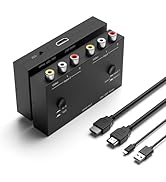 2 AV to HDMI Converter, 1080P/720P 2 Port RCA Composite CVBS AV Switch to HDMI Converter Adapter ...