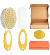 Baby Hair Brush and Comb Set, 4Pcs Baby Soft Bristles hairbrush Cradle Cap Brush Hair Comb for Ne...