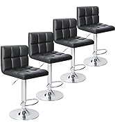 Homall Bar Stools Modern PU Leather Adjustable Swivel Barstools, Armless Hydraulic Kitchen Counte...