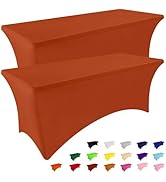 Smiry 2 Pack Spandex Table Cloth 6FT, Elastic Fitted Stretch Tablecloths for Rectangle Tables, Wa...
