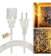 Zlierop Clear Extension Cord 4ft - UL/ETL Certified 2 Prong Short Extension Cords, Lightweight &amp; ...