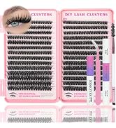 Lash Clusters Kit, 560 Pcs Eyelashes Clusters Kit 9-16mm Individual Lash Extension Kit D Curl Flu...