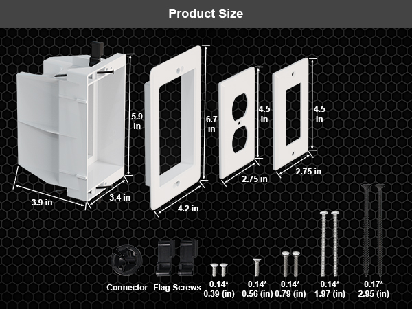 DVFR1W-1 Recessed Electrical/Outlet Box Wall Plate Kit