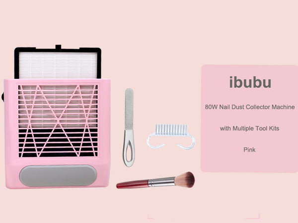 Professional Nail Dust Collector Machine 80W Pink
