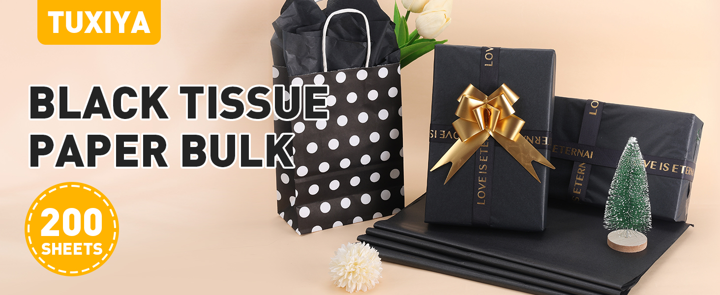 black tissue paper