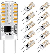 TAIYALOO G8 LED Bulb Dimmable 3W Equivalent to G8 Halogen Bulb 20W-25W, T4 JCD Type Bi-Pin G8 Bas...