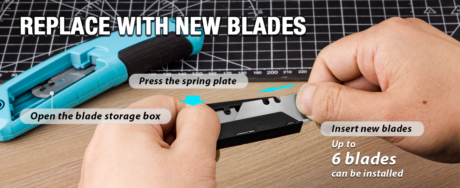 Auto-Loading Utility Knife Heavy Duty Retractable Box Cutter Quick-Change Razor Knife