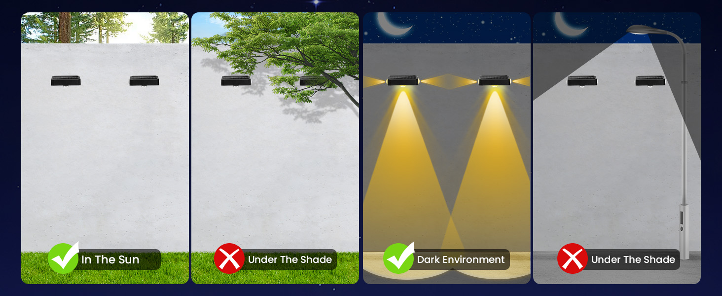 Solar Fence Lights Outdoor Waterproof