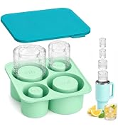 Ice Cube Tray for 20/30/40oz Tumbler Cups,Silicone Hollow Cylinder Ice Cube Mold with Lid,Reusabl...