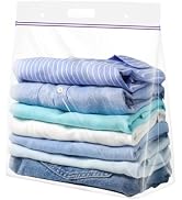 Xsourcer Zipper Storage Bags with Handle and Bottom, Pack of 6, 3 Gallon Heavy Duty Clear Handy P...