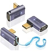 Duttek USB C 90 Degree Adapter [40Gbps, 240W Fast Charging and 8K Video ] USB C Angle Adapter Sup...