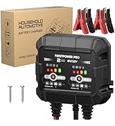 2-Bank, 4A (2A/Bank) Trickle Charger for Car Battery, 12V 6V Car Battery Charger, Automotive Batt...