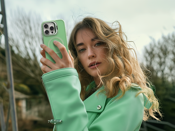 Green iPhone 15 Pro Max Case with Screen Protector &amp; Camera Lens Protector,Compatible with MagSafe