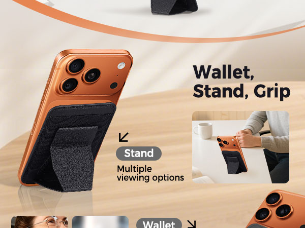 Wallet, Stand, Grip