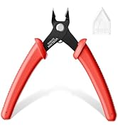 VCELINK Micro Precision Wire Cutter Spring Loaded, 5-Inch Flush Cutter Pliers, Nippers, Small Sid...