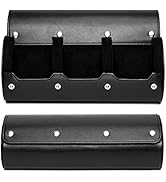 Tianle Leather Watch Roll Travel Case, 3 Slots Watch Box Retro PU Leather Storage Organizer and D...