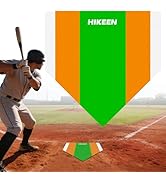 Hikeen Baseball &amp; Softball Home Plate,17" Colored Blended Non-Slip Rubber Mat for Pitching &amp; Hitt...
