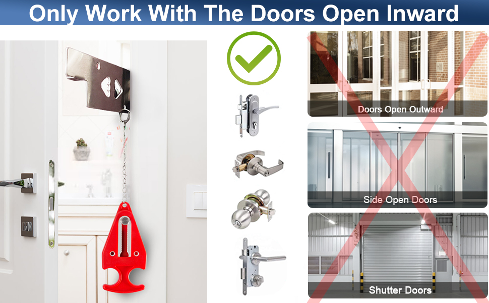 Upgraded Door Stop Alarm with Door Lock 120dB Travel Door Stopper Door Wedge Alarm