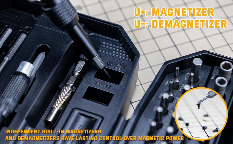 Independent built-in magnetizers and demagnetizers have lasting control over magnetic power