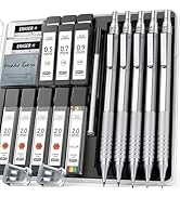 Four Candies Metal Mechanical Pencil Set, 3PCS Art Drafting Pencils 0.5, 0.7, 0.9MM &amp; 2PCS 2MM Me...