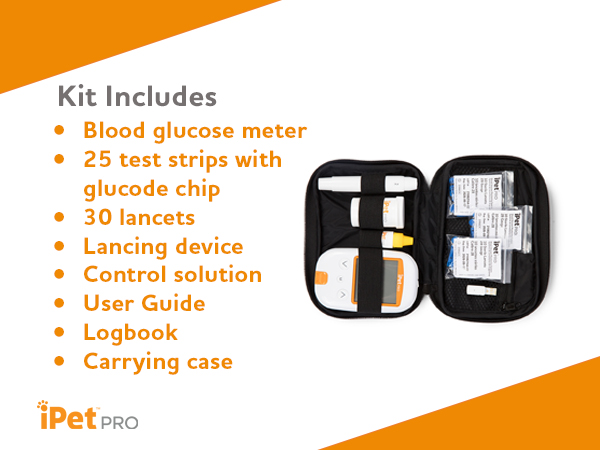 iPet PRO, Pet Glucose Monitoring Kit, Pet Blood Glucose Monitor, dog, cat, pet, test strips