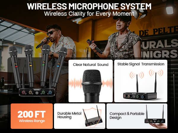 4-Channel Wireless Microphone System