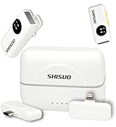 SHISUO A5 Wireless Lavalier Microphone, Noise Cancellation,48KHz CD-Grade Sound Quality, Dual Hea...