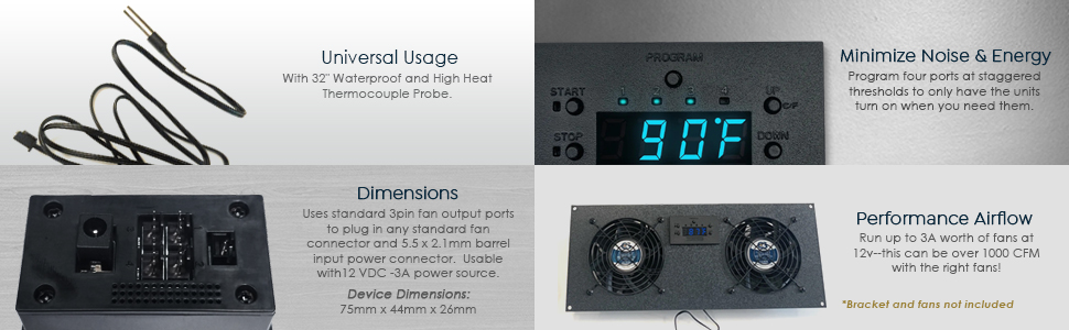 Coolerguys Programmable Fan Thermostat Controller Features