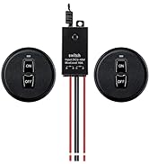 Meskliu 12v Wireless Switch,Mini Remote Control Switch,DC 12V/24V/48V/10A Relay with 328FT Long R...