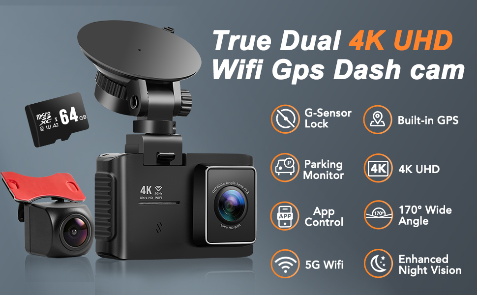 Dual Dash Cam Front and Rear