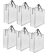 6 Pack Clear Storage Bags with Zipper and Handles, Blanket Bags For Closet Storage, Moving and Pa...