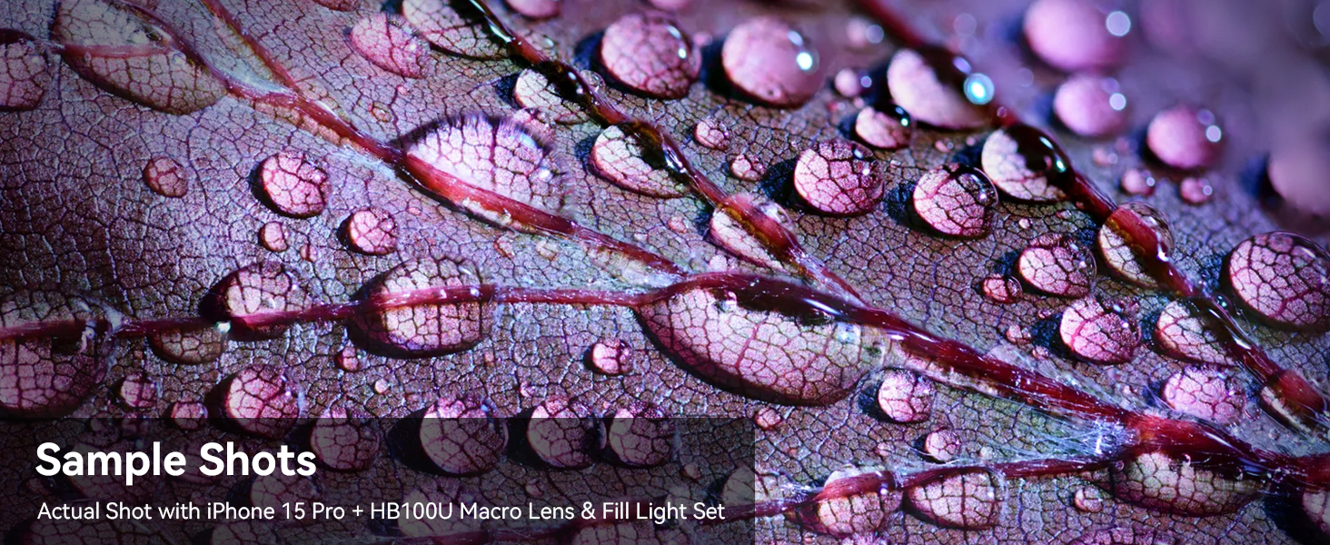 HB100UFL26 Professional Macro Lens for Smartphone with Ring Light