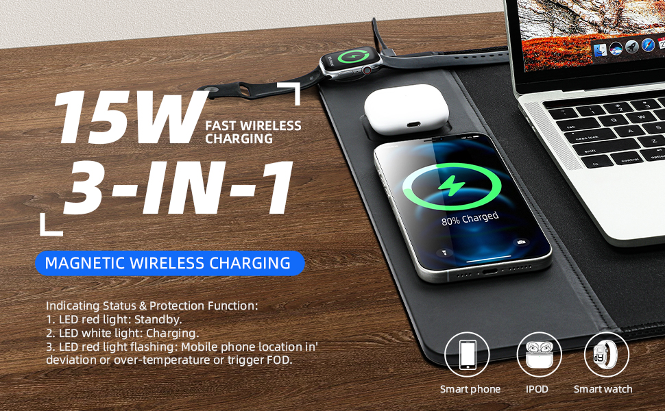 wireless charging mouse pad