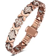 Feraco Pure Copper Bracelets for Women, 5X Ultra Strength Magnetic Bracelet with 5000 Gauss Neody...