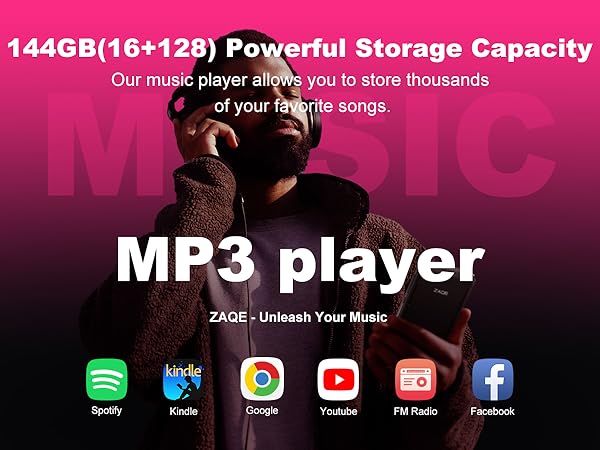 144GB MP3 Player with Bluetooth and WiFi