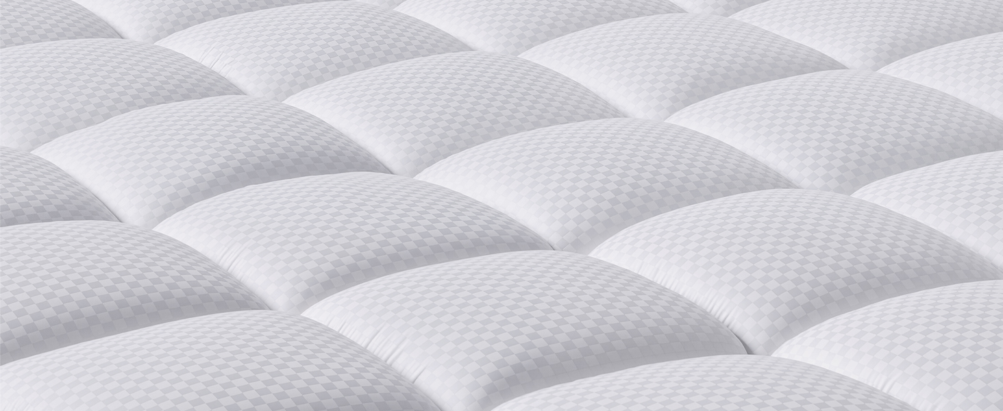 cooling quilted fitted deep pocket pillow top padded soft plush fluffy mattress pad