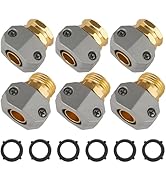 Garden Hose Repair Kits, 3 Sets Aluminum Alloy Water Hose Connector, Fit 3/4" and 5/8" Garden Hos...