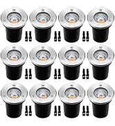 ELEGLO 12 Pack 3W Low Voltage Led Landscape Lights ,12V/24V AC/DC Well Lights,IP67 Waterproof In ...