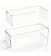 MVRPOWER 2-Pack Acrylic Medicine Cabinet Organizer, 11.4x3x3.7in Clear Bathroom Shelves with 2 No...