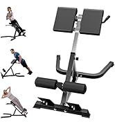 PAPABABE Roman Chair Back Extension Bench Machine, Hyperextension Bench with Durable High-Density...