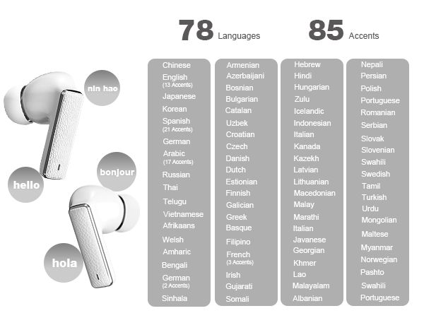 language accents two-way translator device