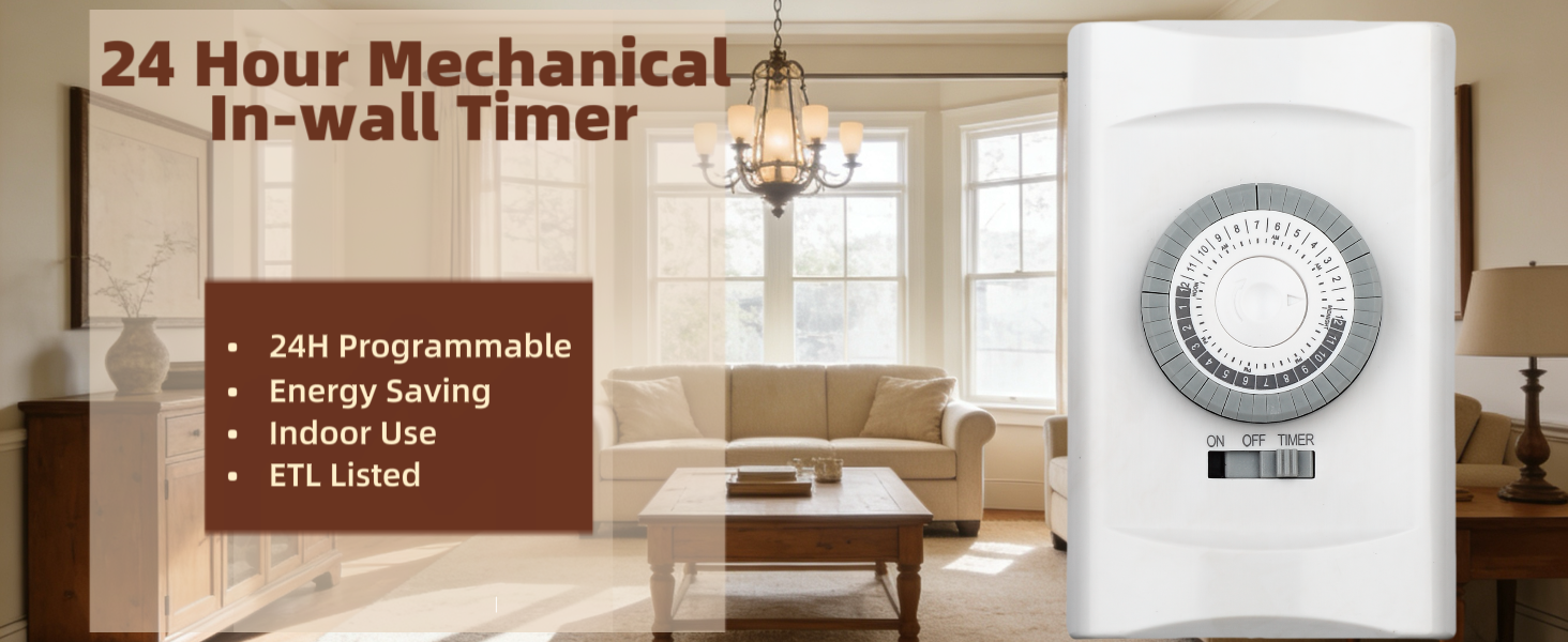 24 hour mechanical in wall timer