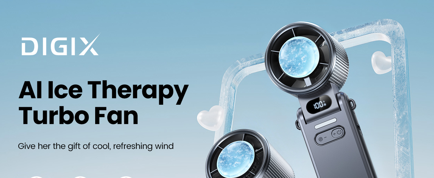portable Handheld Turbo Fan with Ice Cooling