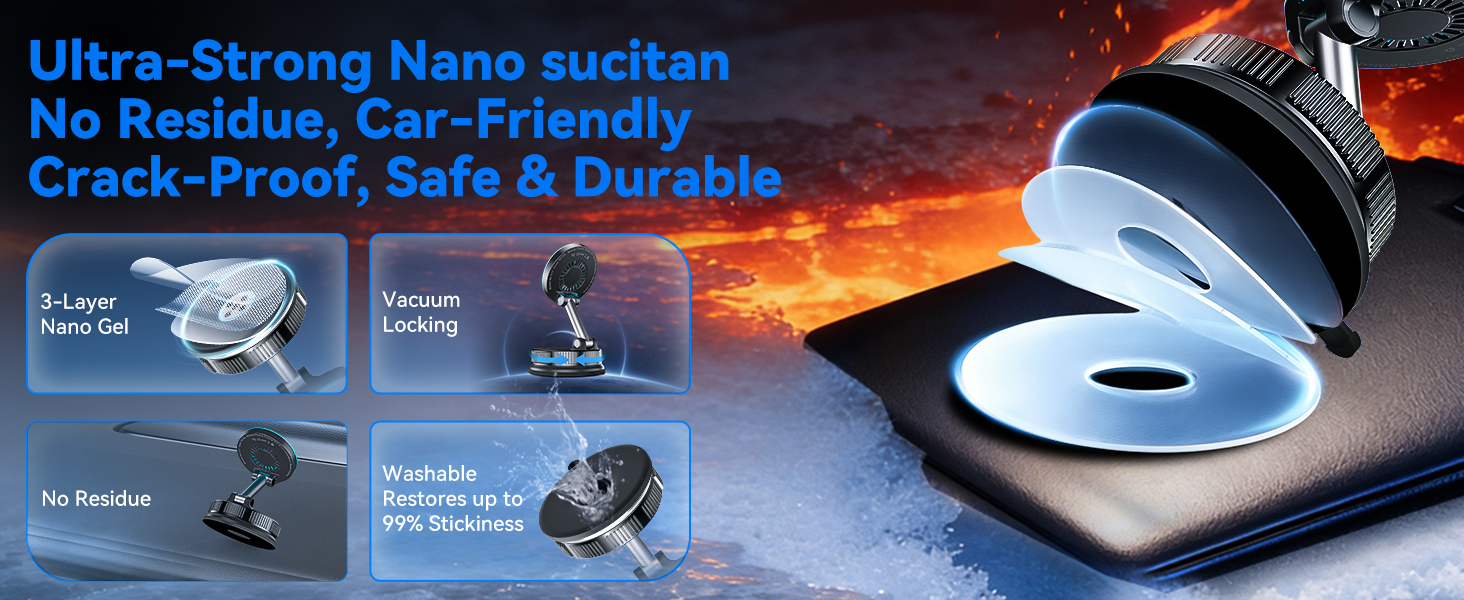Ultra-Strong Nano sucitanNo Residue, Car-FriendlyCrack-Proof, Safe &amp;amp; Durable