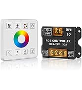 RGBZONE RGB LED Strip Controller, RF Wireless Wall-Mounted Touch Panel Dimmer Switch, DC 5-24V 30...
