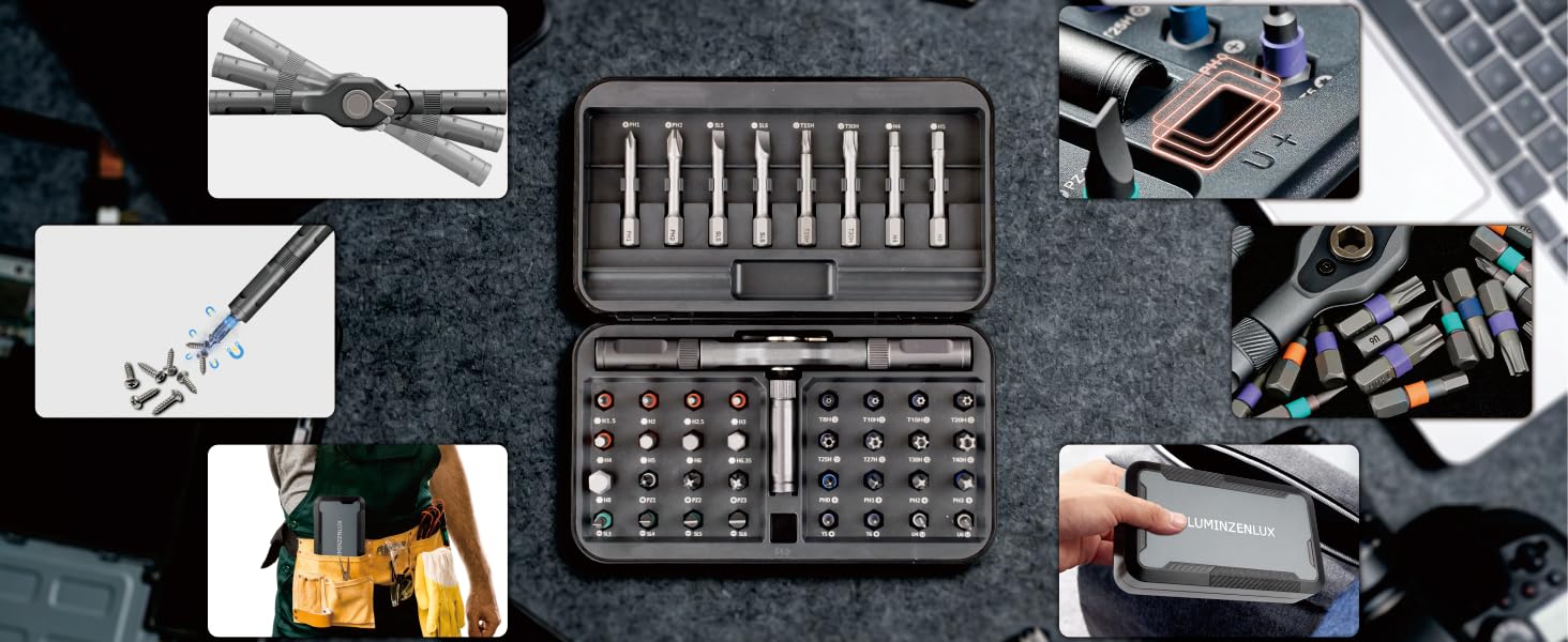42-in-1 Mini Magnetic Ratchet Screwdriver Set - Professional Precision Tool Kit