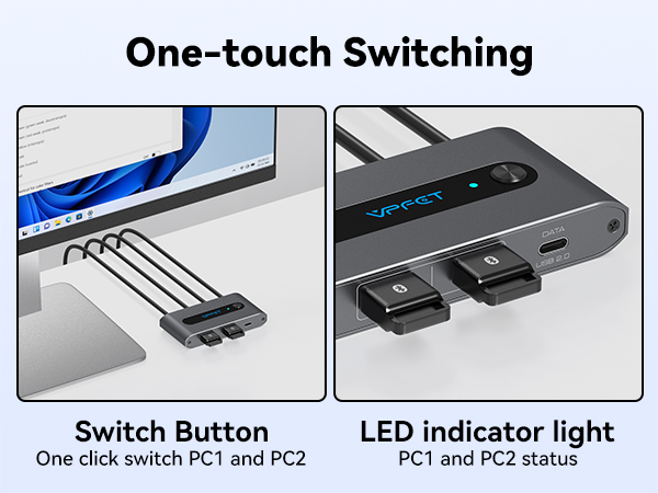 USB C KVUSB C KVM Switch 1 Monitor 2 ComputersM Switch