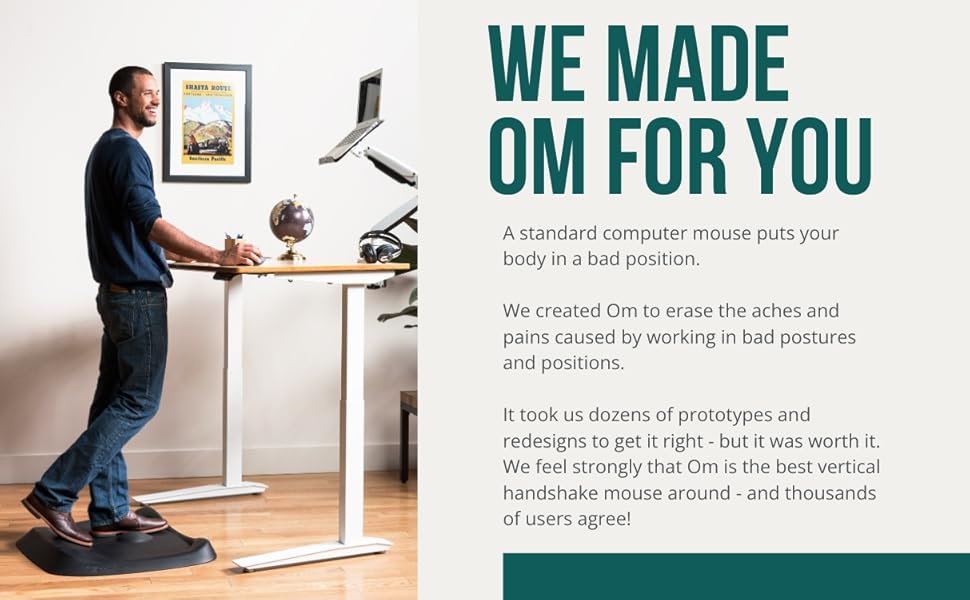 Ergodriven Om Wireless Vertical Handshake Mouse Ergonomic Bluetooth Dongle