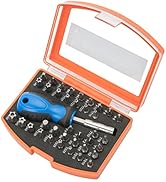 ROTATION 38-Piece 1/4 Bit driver Screwdriver Bit Set with portable case, Chrome Vanadium Steel Mu...